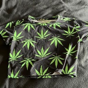 pot leaf crop top